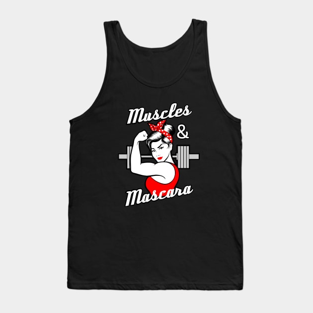 Muscles and Mascara, fitness girl, gym girl Tank Top by TimAddisonArt